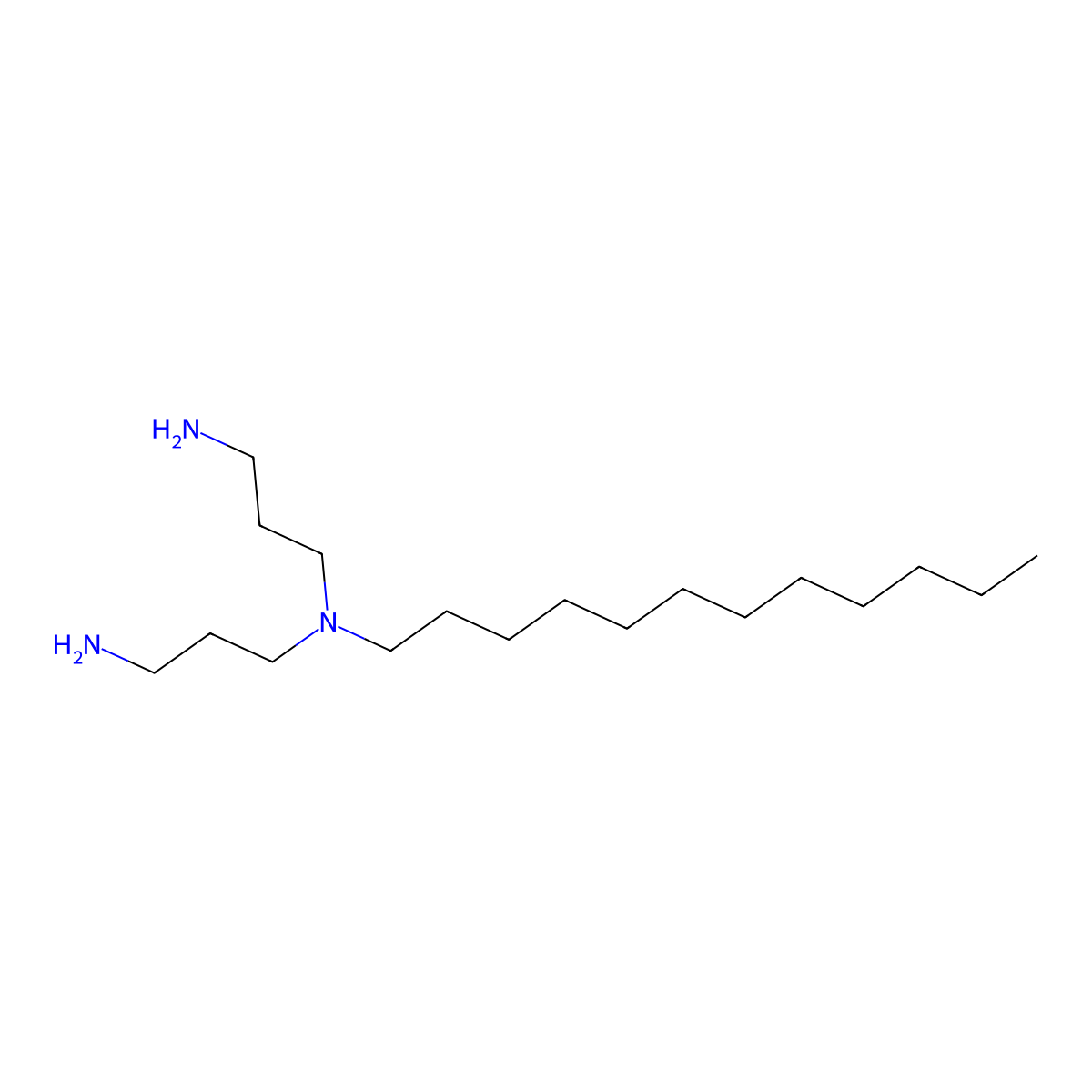 N,N-Bis(3-aminopropyl)dodecylamine molecular structure, CAS 2372-82-9