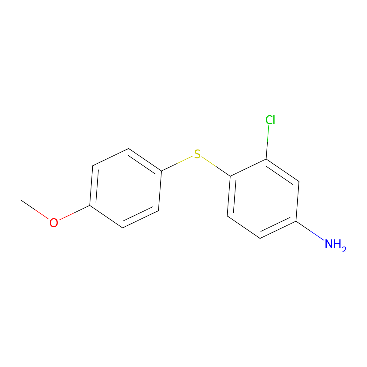 3-Chloro-4-[(4-methoxyphenyl)sulfanyl]aniline molecular structure, CAS 23724-54-1