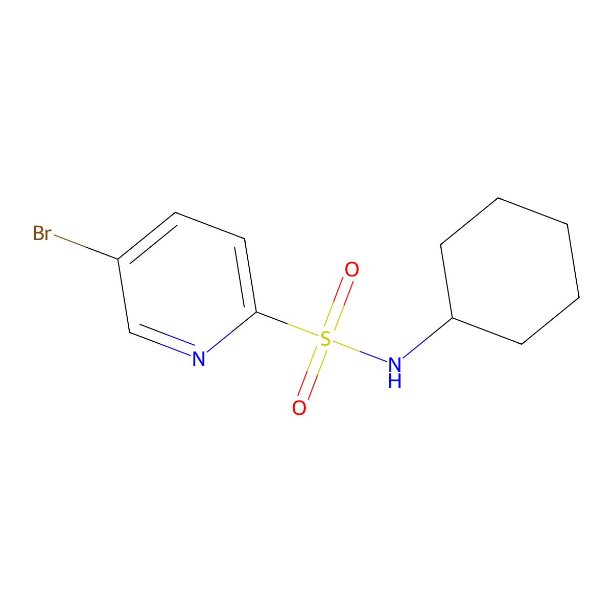 5-Bromo-N-cyclohexylpyridine-2-sulfonamide molecular structure, CAS 2372421-79-7