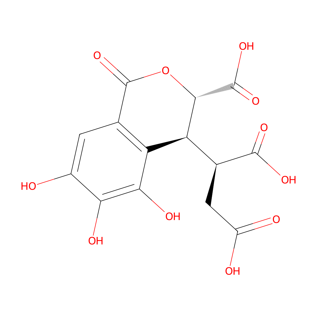 Chebulic acid molecular structure, CAS 23725-05-5