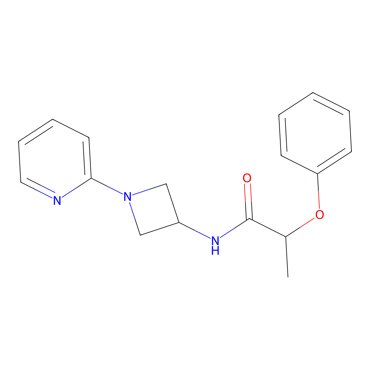 2-phenoxy-N-[1-(pyridin-2-yl)azetidin-3-yl]propanamide molecular structure, CAS 2372689-31-9