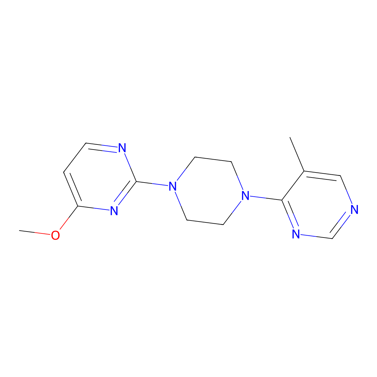 4-Methoxy-2-[4-(5-methylpyrimidin-4-yl)piperazin-1-yl]pyrimidine molecular structure, CAS 2372694-77-2