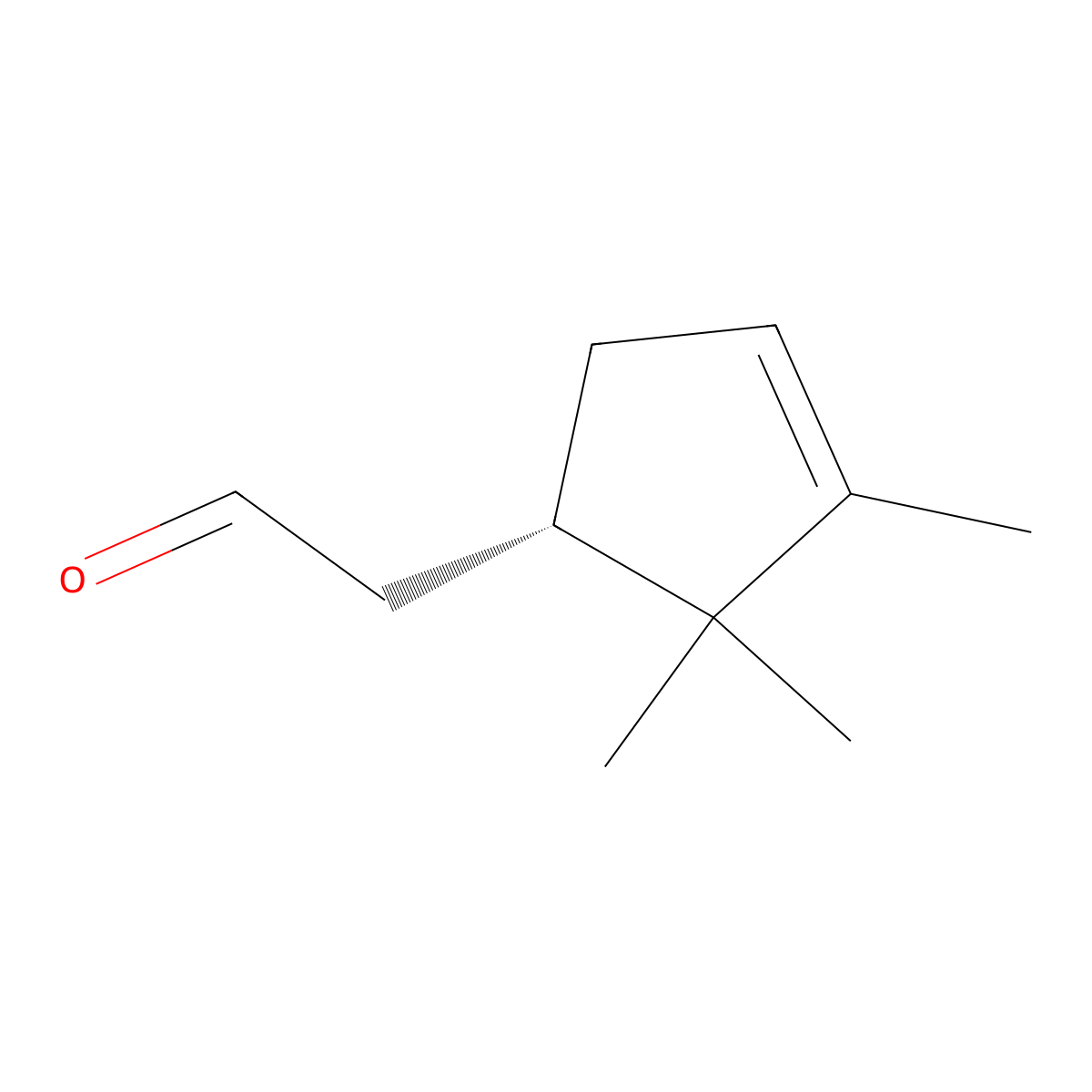 (S)-2,2,3-trimethylcyclopent-3-ene-1-acetaldehyde molecular structure, CAS 23727-15-3
