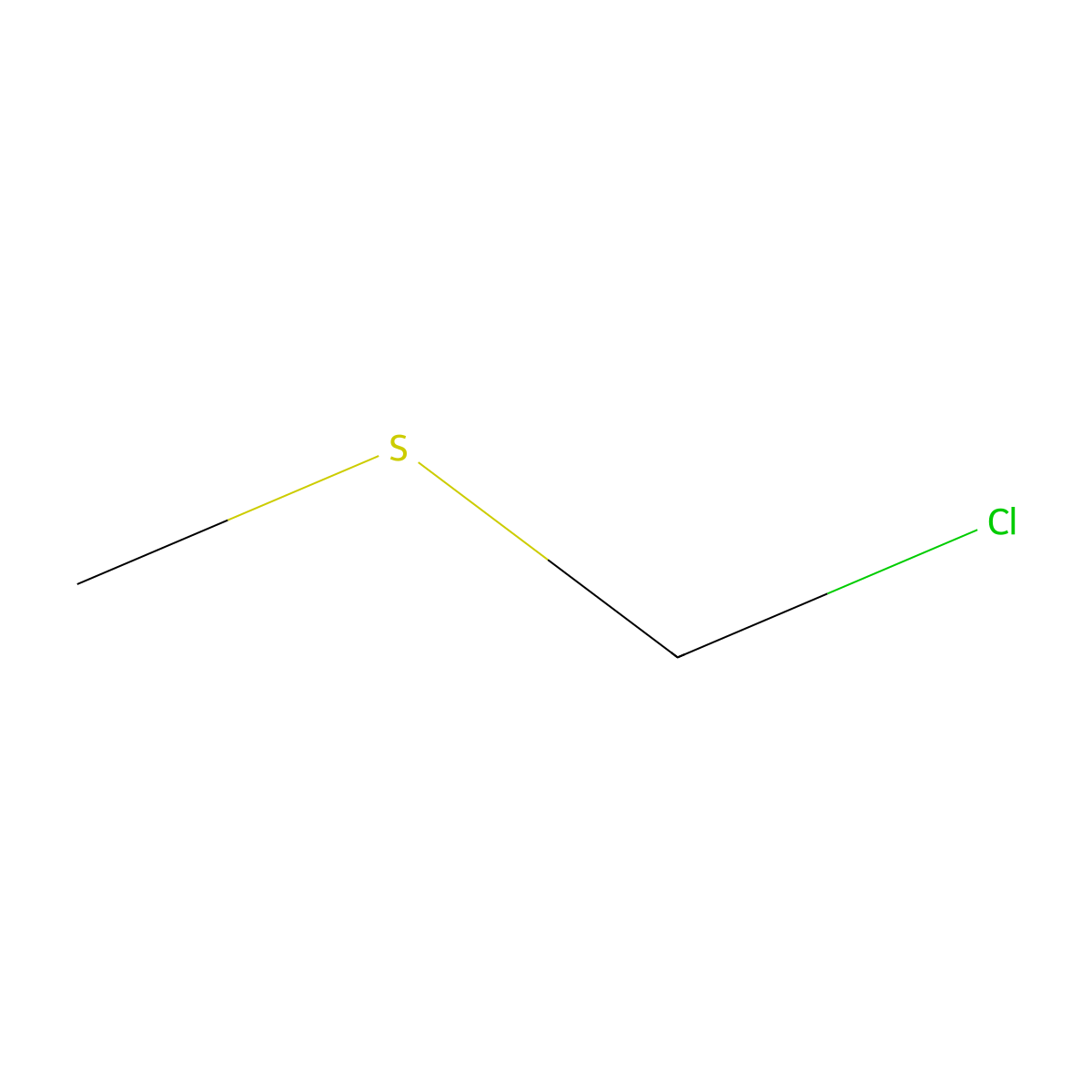 Chloromethyl methyl sulfide molecular structure, CAS 2373-51-5