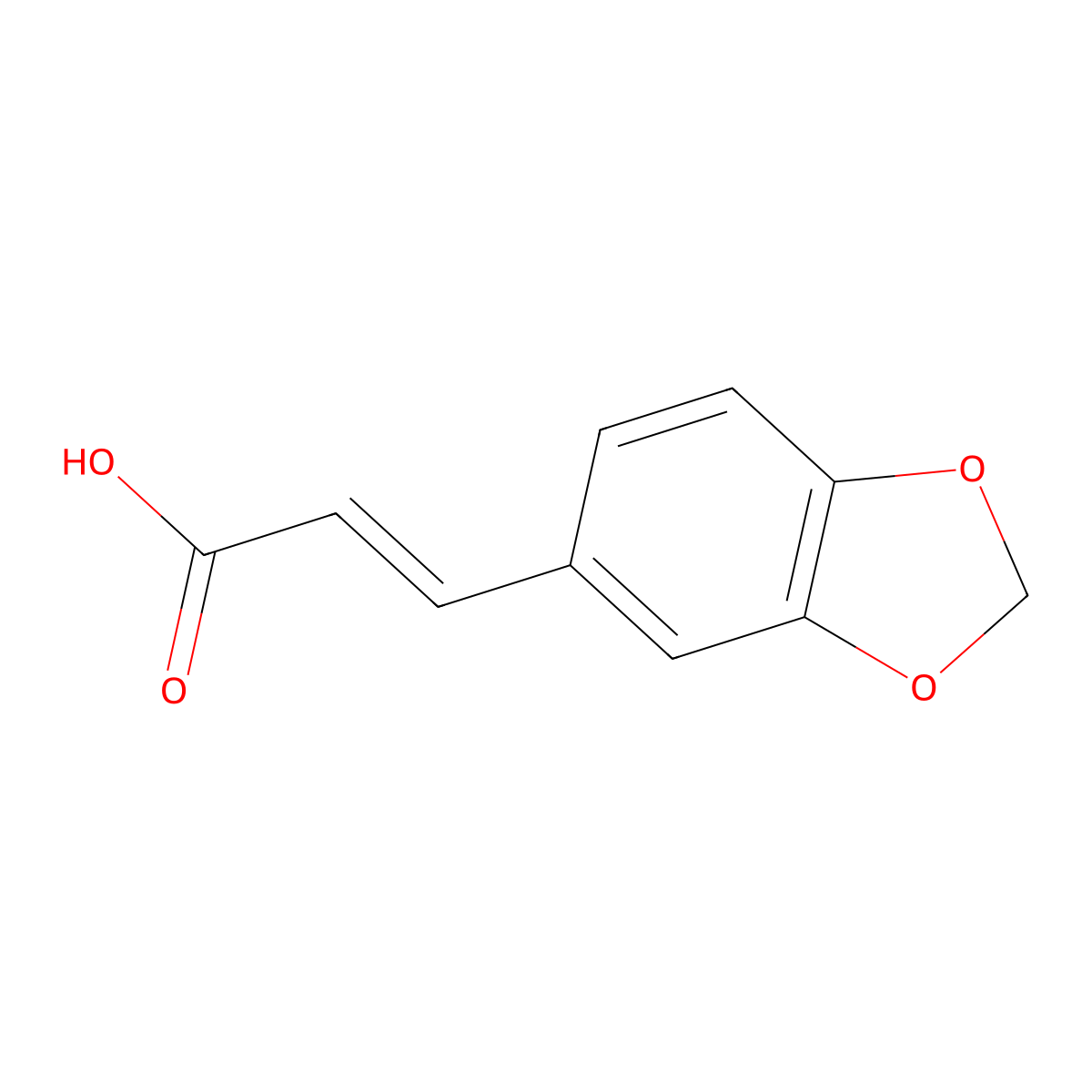3,4-Methylenedioxycinnamic acid molecular structure, CAS 2373-80-0