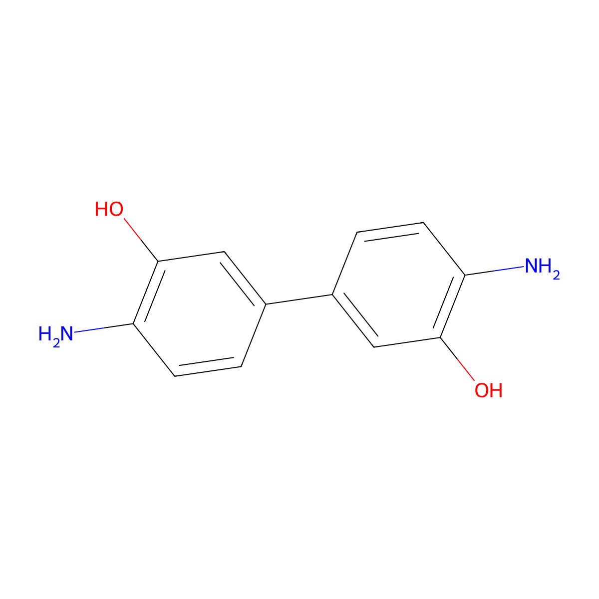 3,3'-Dihydroxybenzidine molecular structure, CAS 2373-98-0