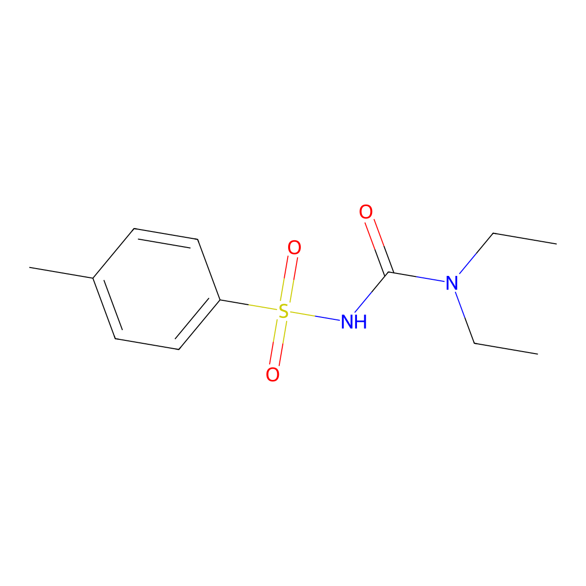 1,1-Diethyl-3-(4-methylphenyl)sulfonylurea molecular structure, CAS 23730-10-1