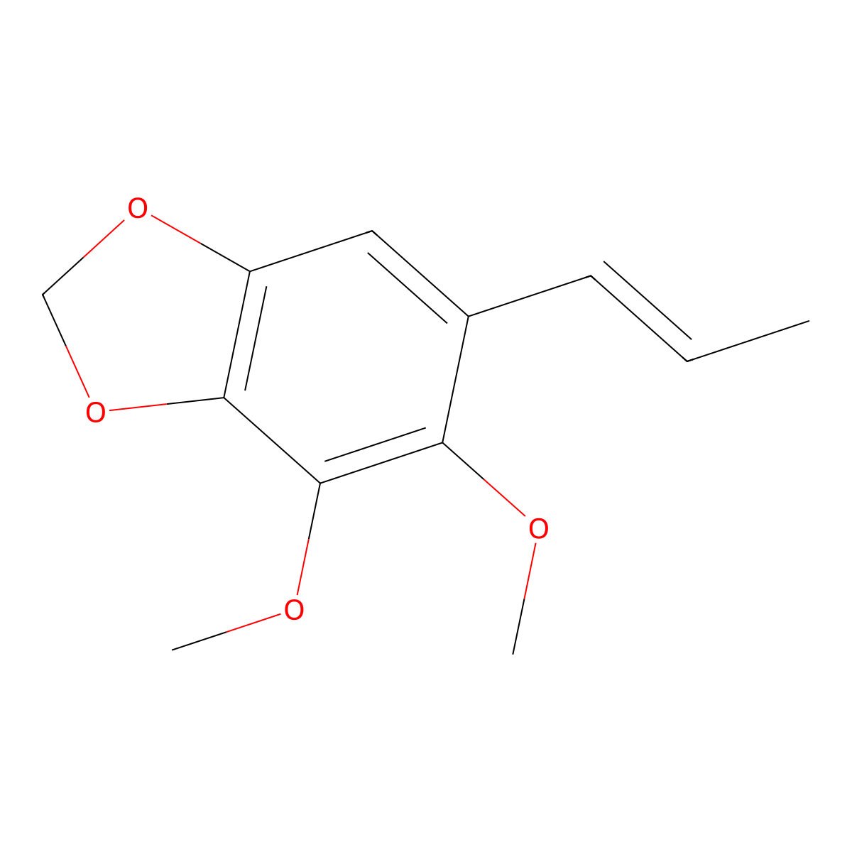 4,5-dimethoxy-6-(prop-1-en-1-yl)-2H-1,3-benzodioxole molecular structure, CAS 23731-63-7
