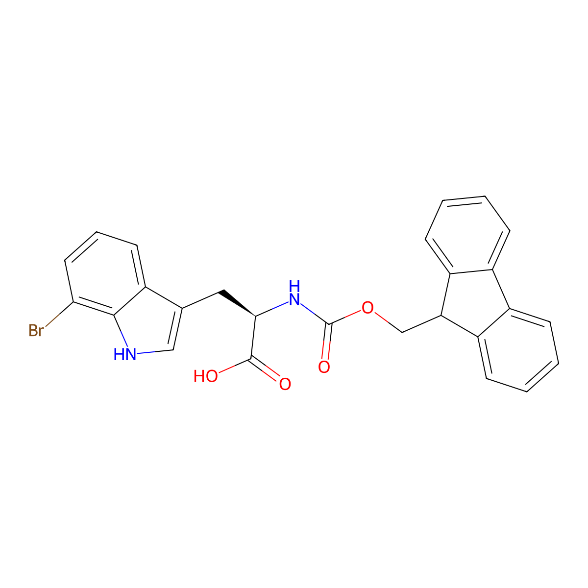 7-Bromo-N-[(9H-fluoren-9-ylmethoxy)carbonyl]-D-tryptophan molecular structure, CAS 2373347-24-9