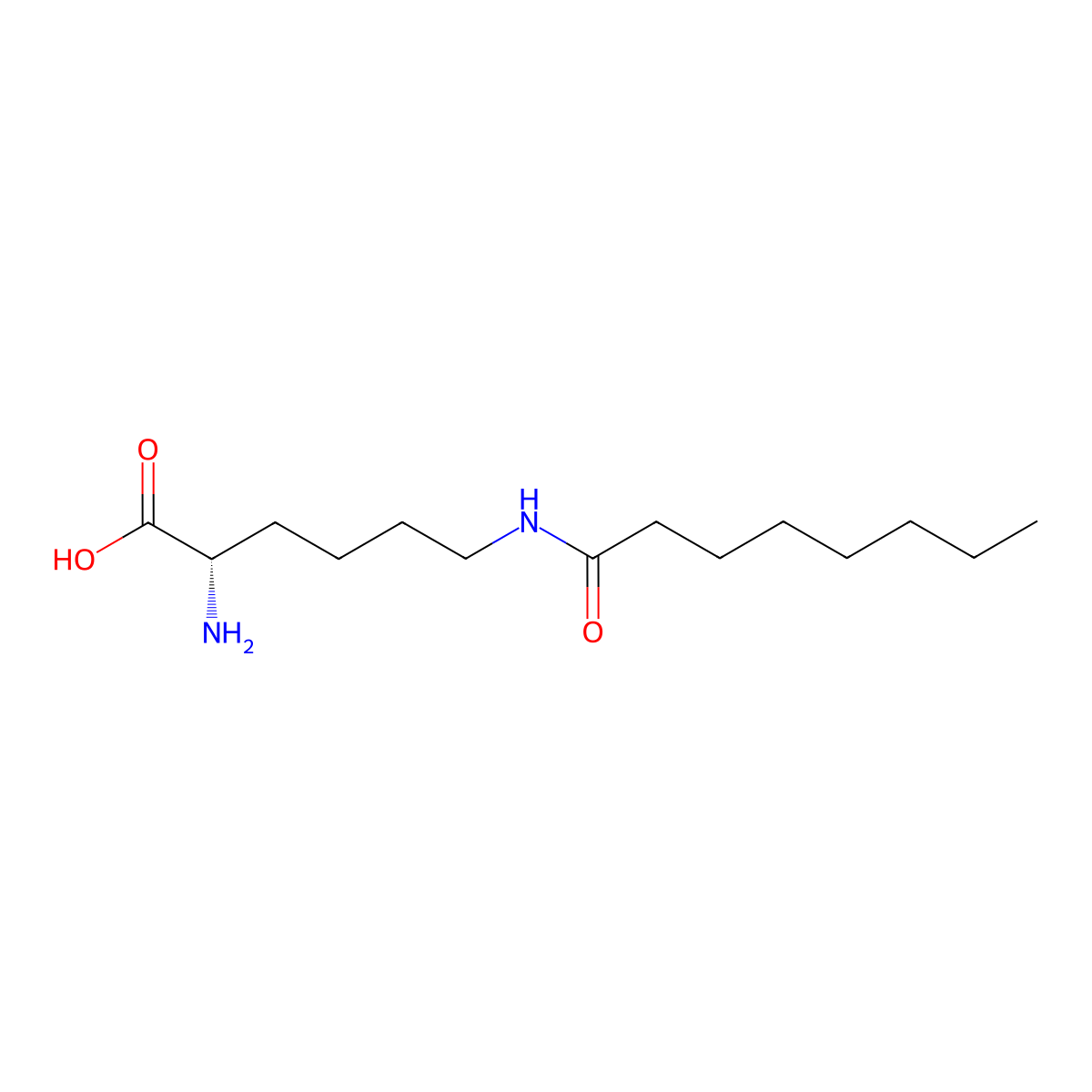 N6-Capryloyl lysine molecular structure, CAS 23735-96-8