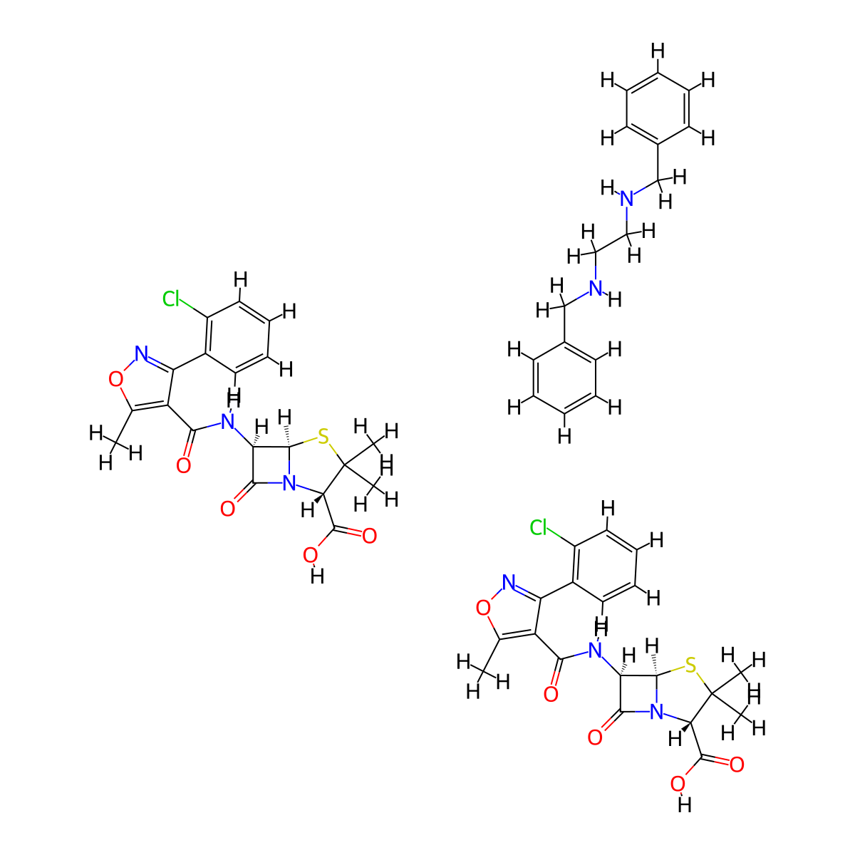 Cloxacillin Benzathine molecular structure, CAS 23736-58-5