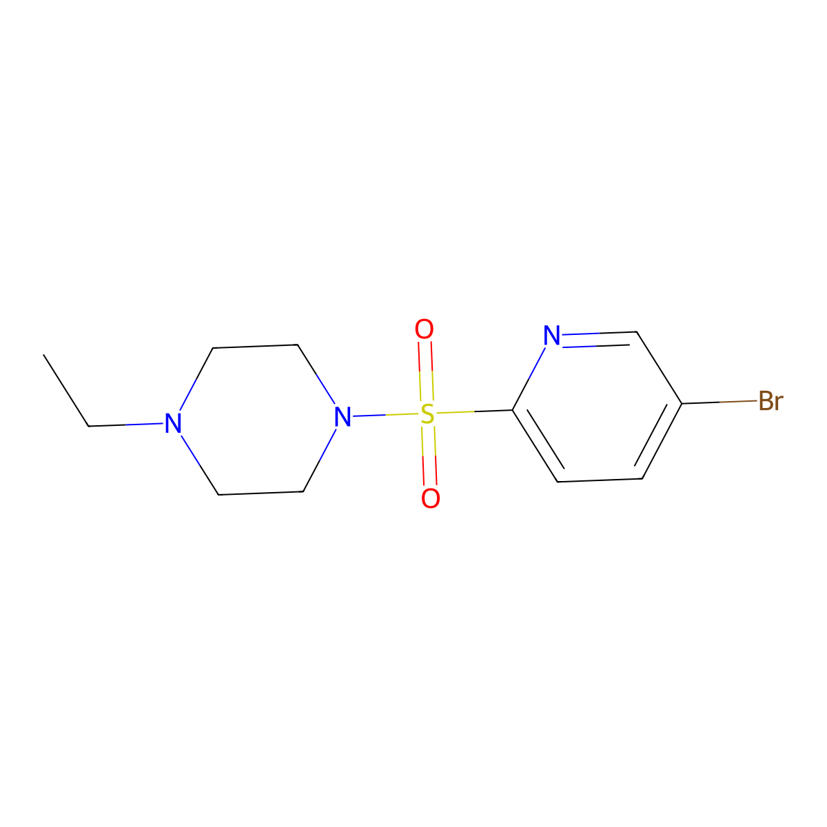 1-((5-Bromopyridin-2-YL)sulfonyl)-4-ethylpiperazine molecular structure, CAS 2373772-17-7
