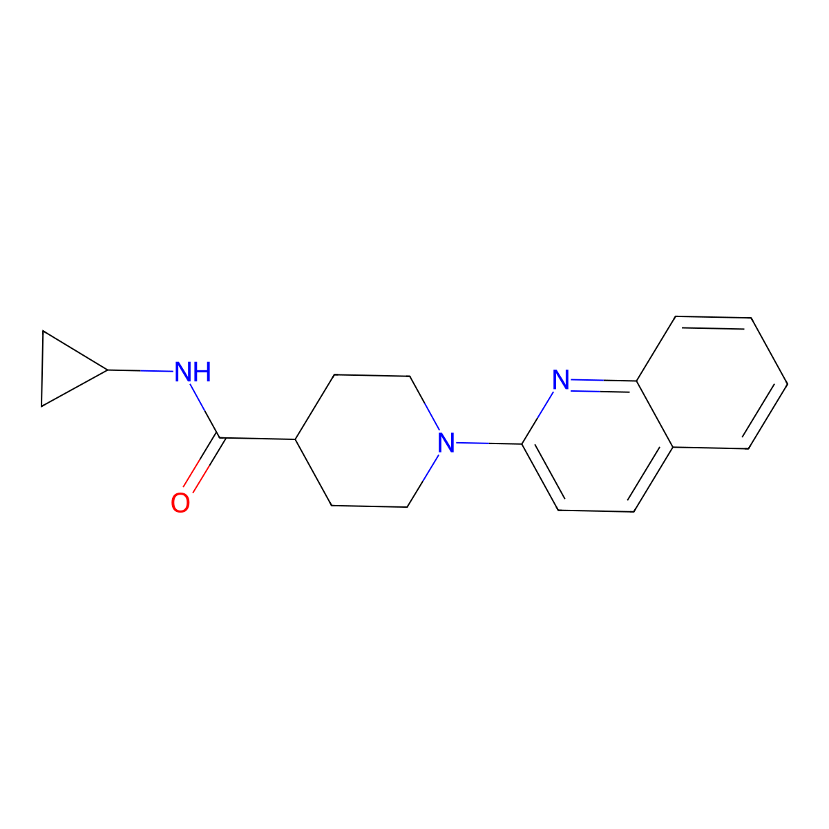 N-cyclopropyl-1-(quinolin-2-yl)piperidine-4-carboxamide molecular structure, CAS 2373797-77-2