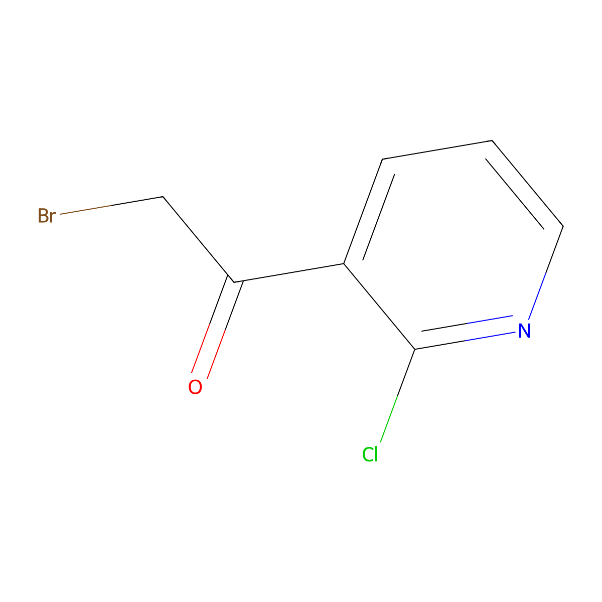 2-Bromo-1-(2-chloropyridin-3-YL)ethanone molecular structure, CAS 237384-43-9