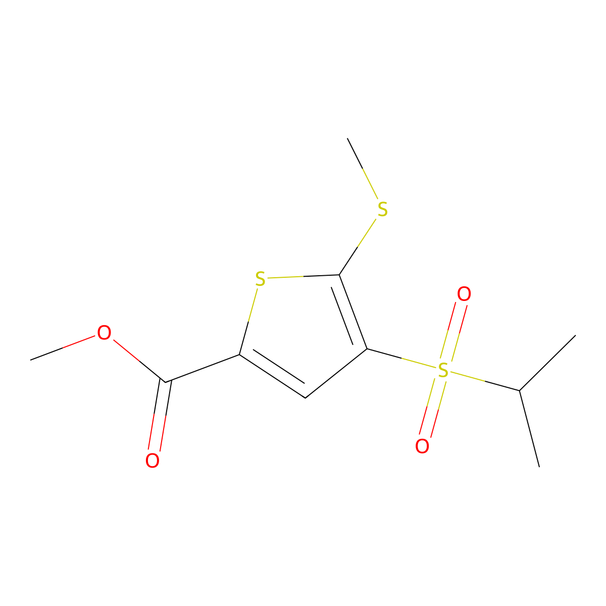 Methyl 4-[(1-methylethyl)sulfonyl]-5-(methylthio)-2-thiophenecarboxylate molecular structure, CAS 237385-99-8