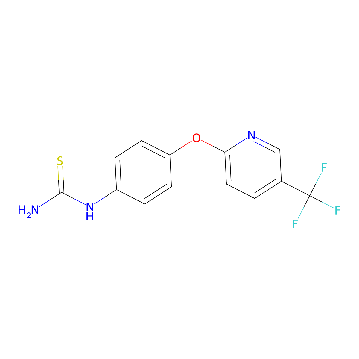 4-(5-(Trifluoromethyl)-2-pyridyloxy)phenylthiourea molecular structure, CAS 237386-04-8