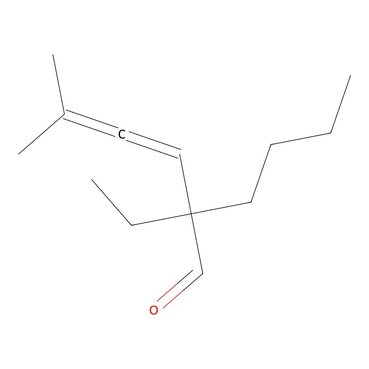 2-Butyl-2-ethyl-5-methyl-3,4-hexadienal molecular structure, CAS 23739-80-2