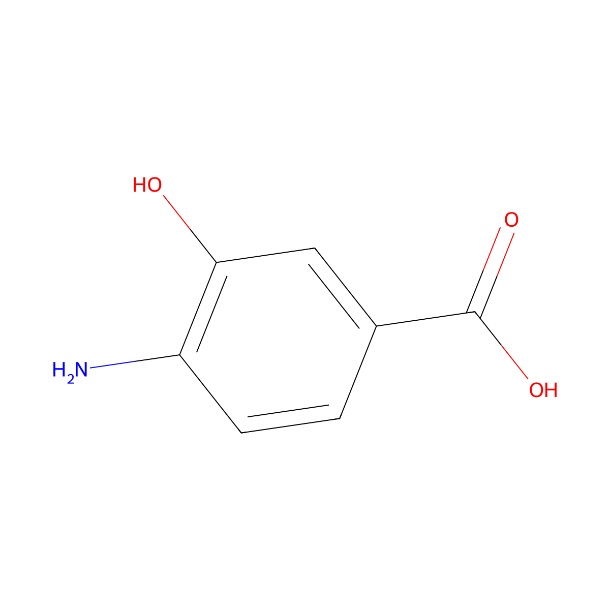 4-Amino-3-hydroxybenzoic acid molecular structure, CAS 2374-03-0