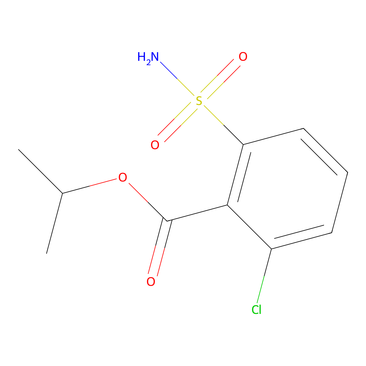 Benzoic acid, 2-chloro-6-sulfamoyl-, isopropyl ester molecular structure, CAS 2374-89-2