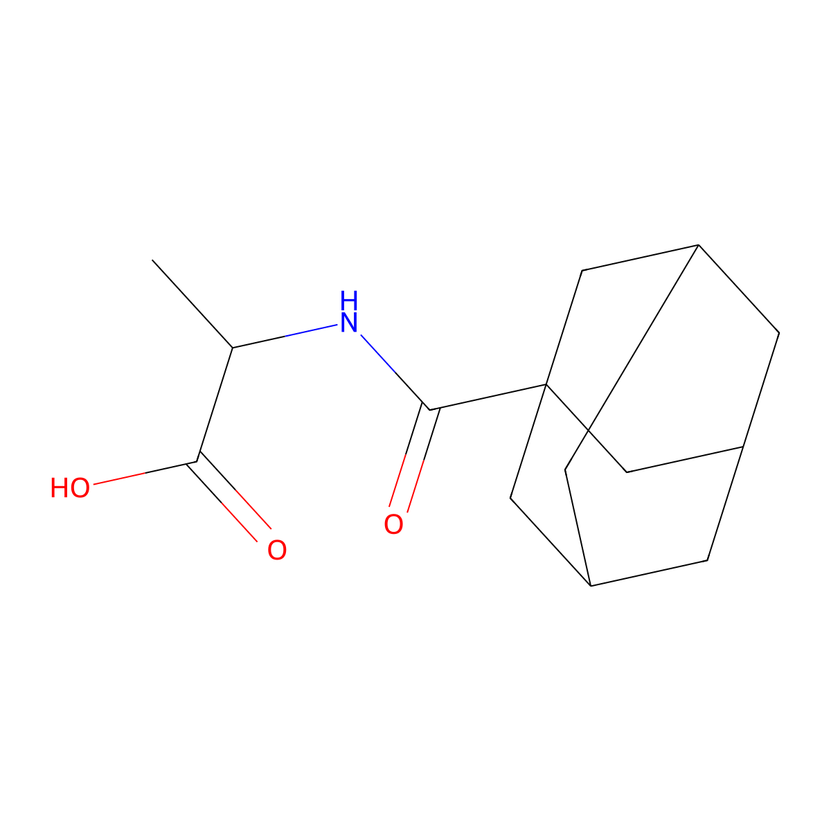 2-(adamantane-1-carbonylamino)propanoic Acid molecular structure, CAS 237400-97-4