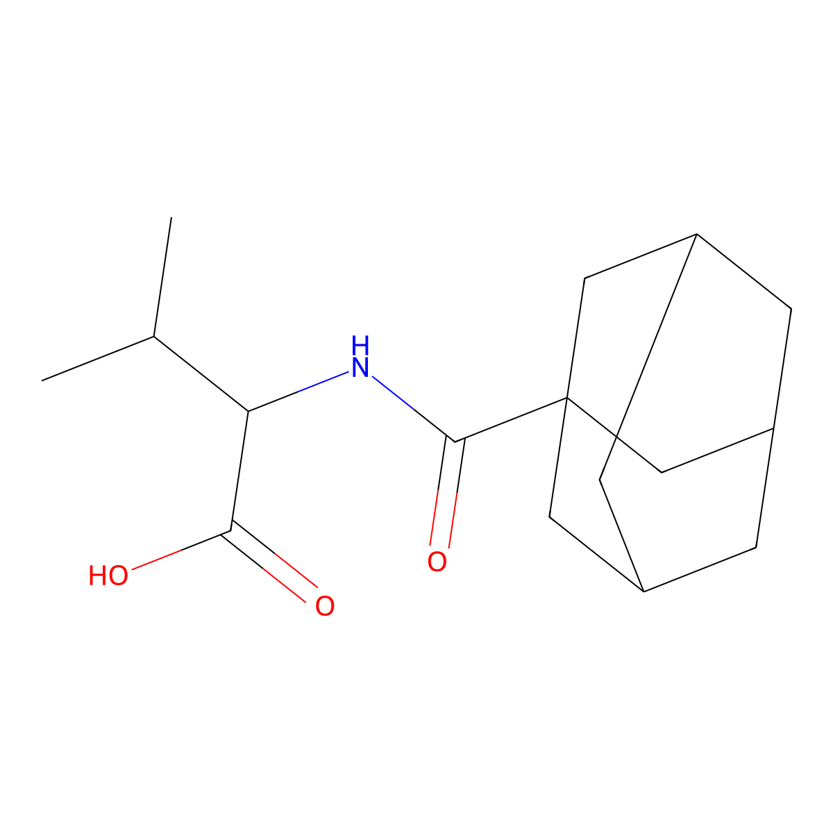 2-[(1-Adamantylcarbonyl)amino]-3-methylbutanoic acid molecular structure, CAS 237400-98-5