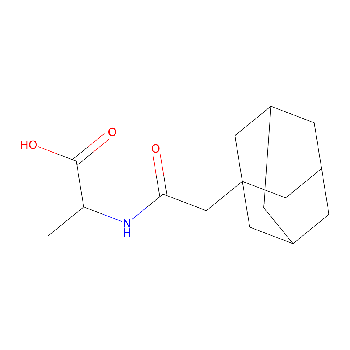 2-[(1-Adamantylacetyl)amino]propanoic acid molecular structure, CAS 237401-00-2
