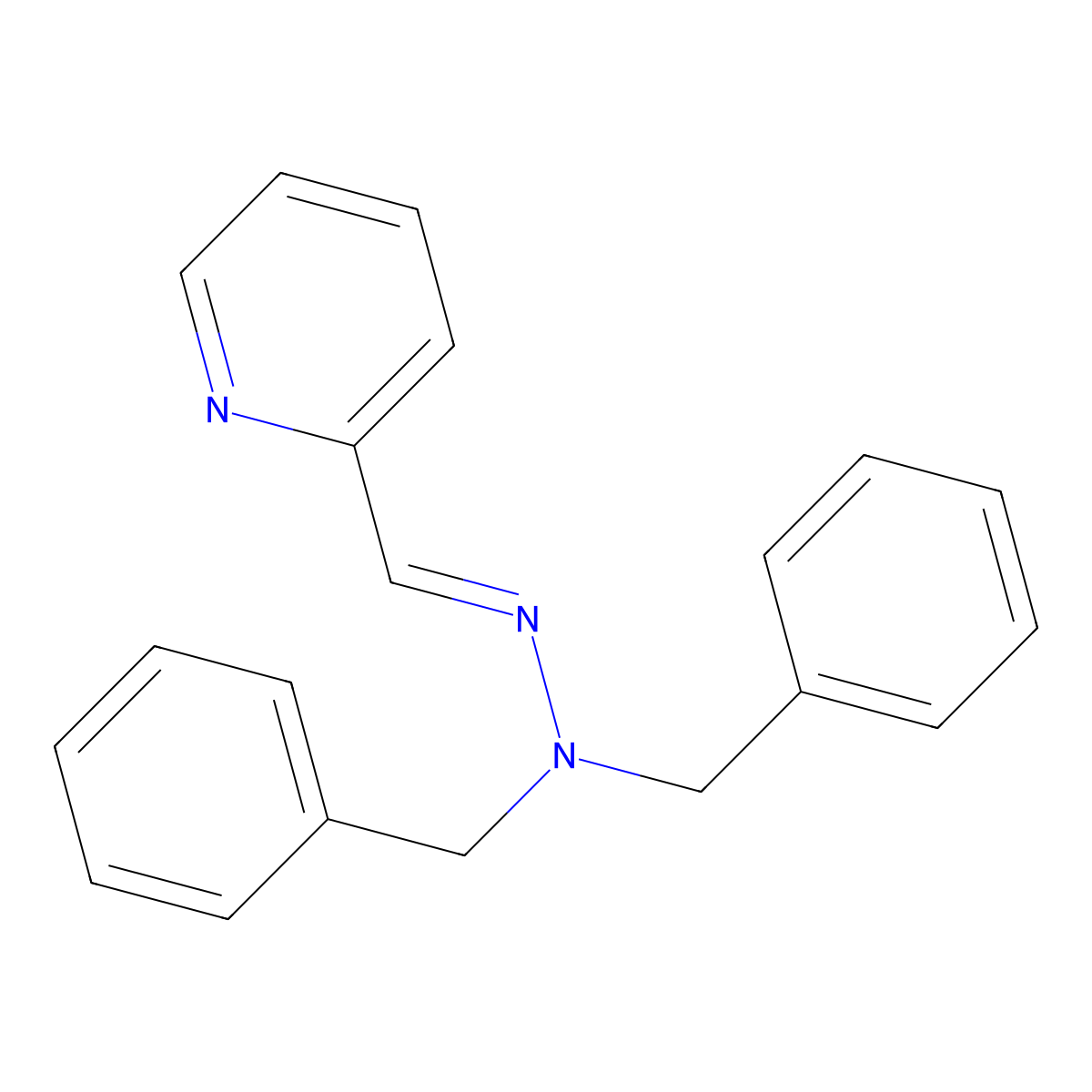 2-((2,2-Dibenzylhydrazineylidene)methyl)pyridine molecular structure, CAS 237402-29-8