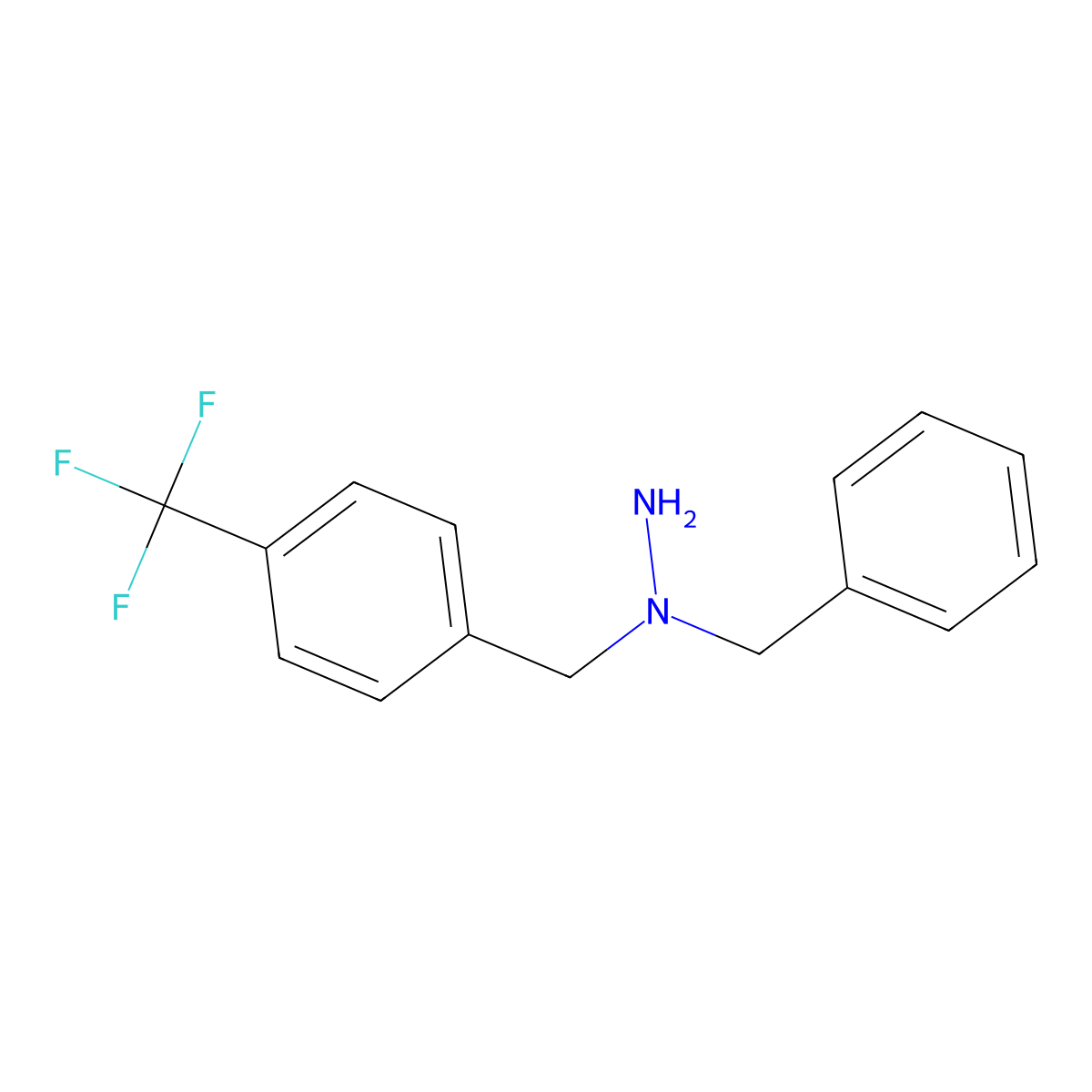1-Benzyl-1-[[4-(trifluoromethyl)phenyl]methyl]hydrazine molecular structure, CAS 237403-61-1