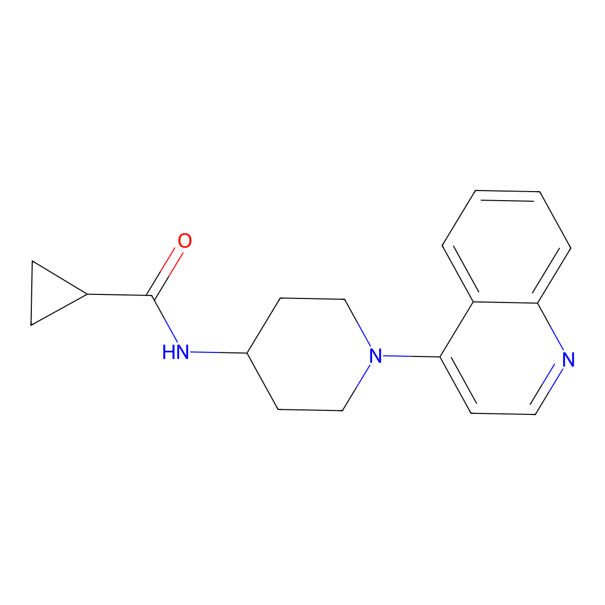 N-[1-(quinolin-4-yl)piperidin-4-yl]cyclopropanecarboxamide molecular structure, CAS 2374074-48-1