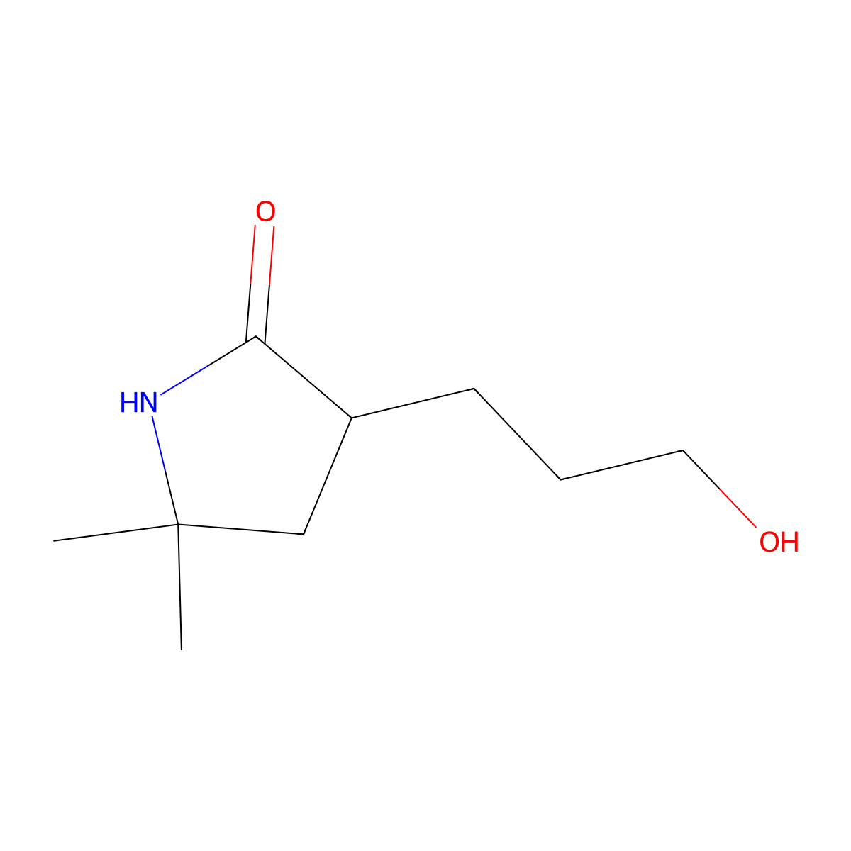 3-(3-Hydroxypropyl)-5,5-dimethyl-pyrrolidin-2-one molecular structure, CAS 2374126-95-9