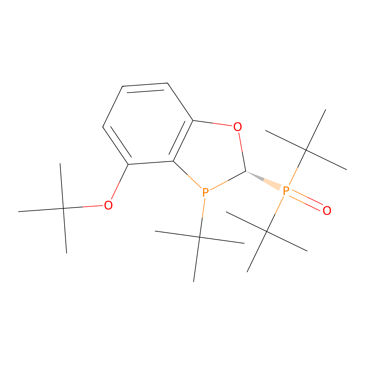 ((2S,3S)-4-(tert-butoxy)-3-(tert-butyl)-2,3-dihydrobenzo[d][1,3]oxaphosphol-2-yl)di-tert-butylphosphineoxide molecular structure, CAS 2374143-33-4