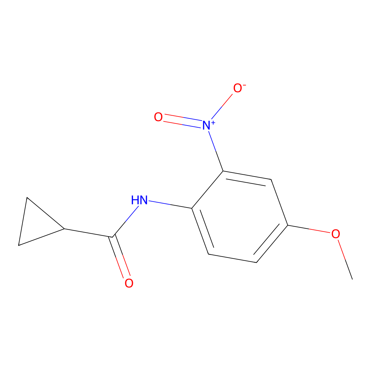 4'-Methoxy-2'-nitro-1-cyclopropanecarboxanilide molecular structure, CAS 23742-24-7