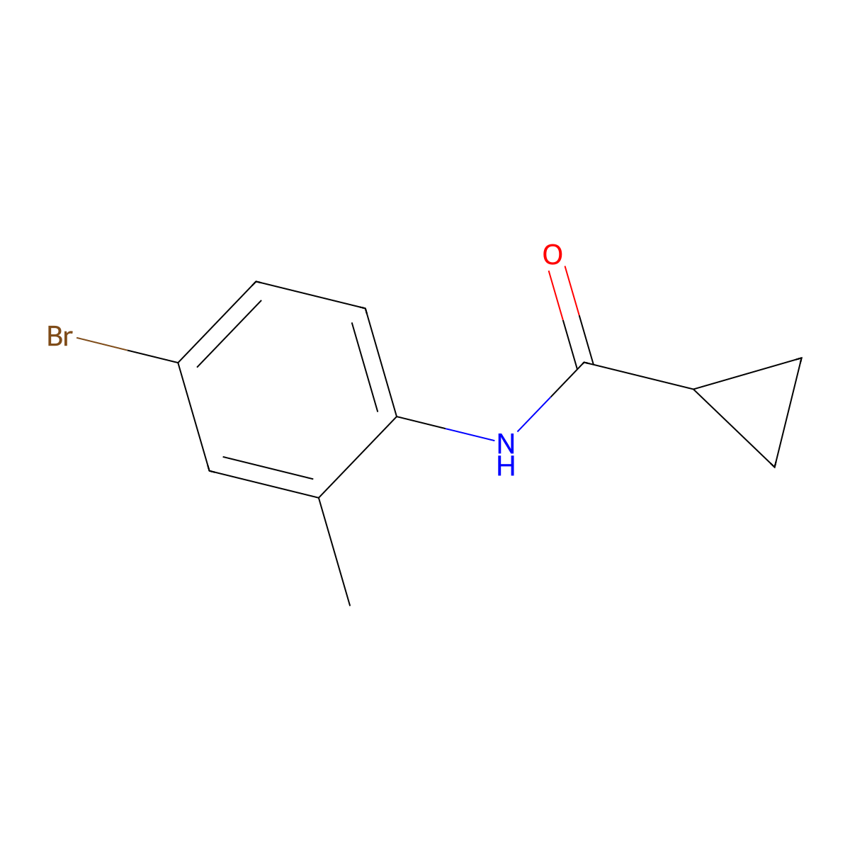 N-(4-bromo-2-methylphenyl)cyclopropanecarboxamide molecular structure, CAS 23742-34-9