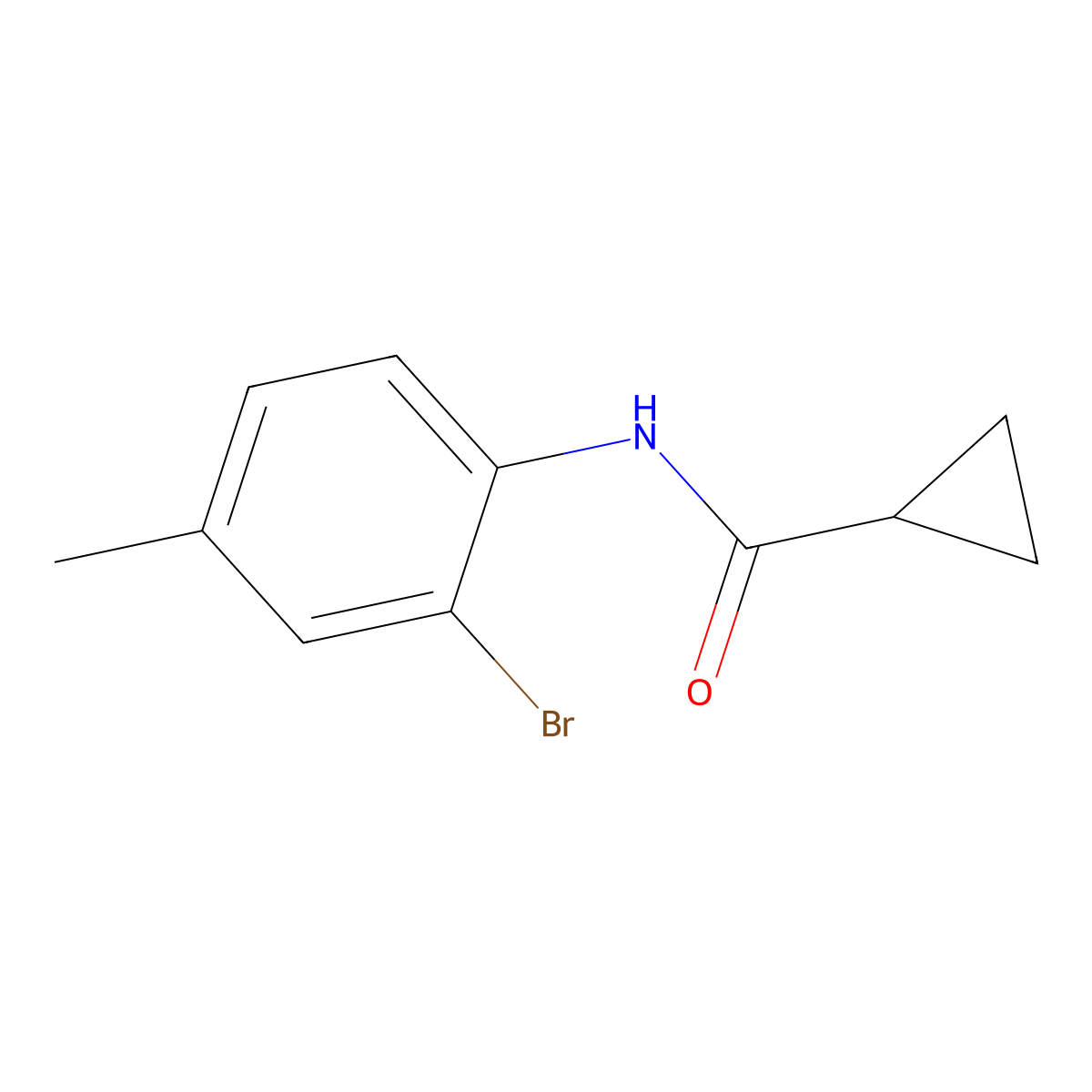 N-(2-bromo-4-methylphenyl)cyclopropanecarboxamide molecular structure, CAS 23742-35-0