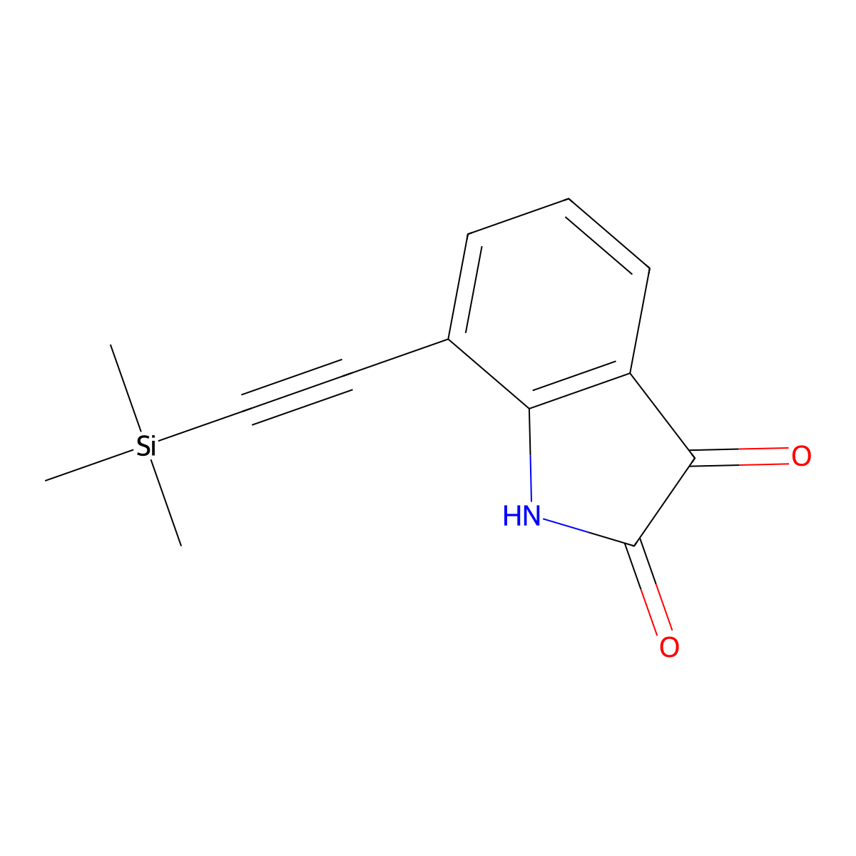 7-((Trimethylsilyl)ethynyl)indoline-2,3-dione molecular structure, CAS 2374226-56-7
