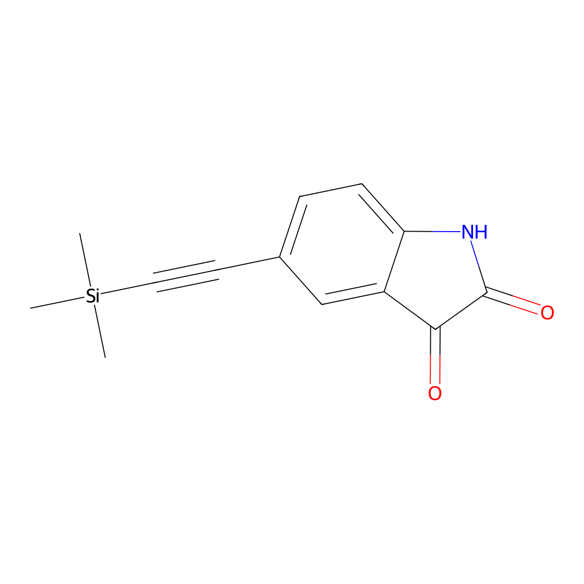 5-((Trimethylsilyl)ethynyl)indoline-2,3-dione molecular structure, CAS 2374226-57-8