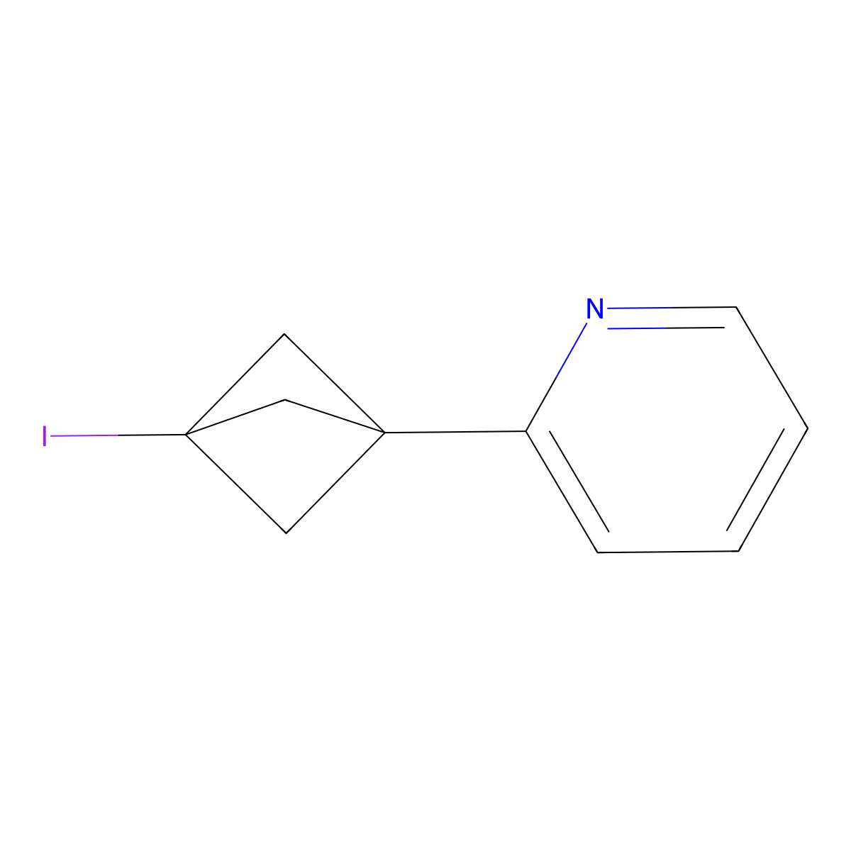 2-{3-Iodobicyclo[1.1.1]pentan-1-yl}pyridine molecular structure, CAS 2374230-91-6