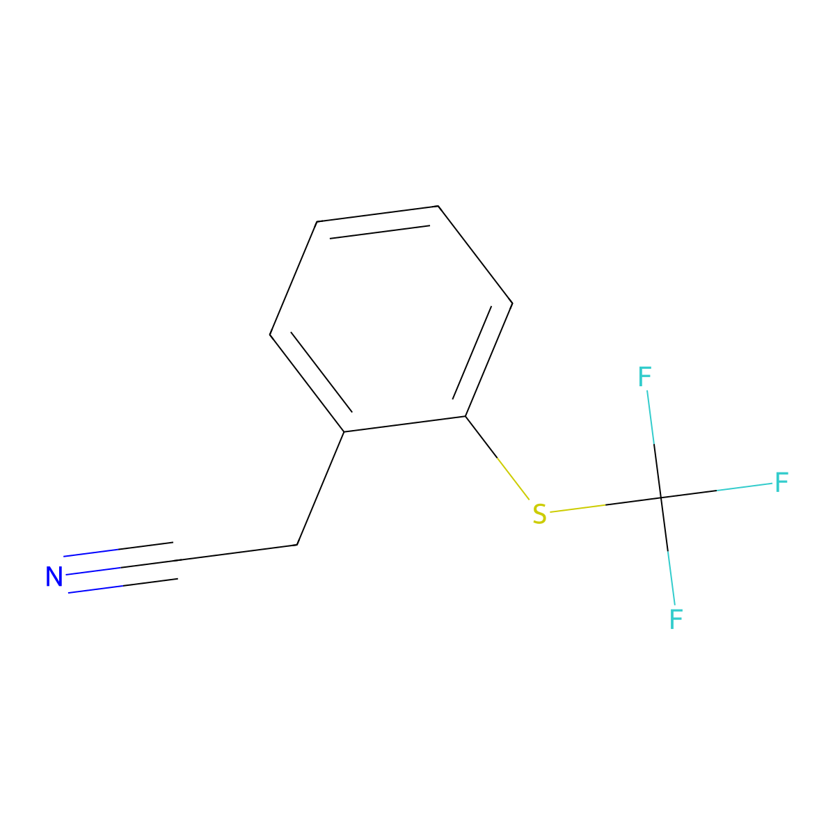 2-(Trifluoromethylthio)phenylacetonitrile molecular structure, CAS 237424-20-3