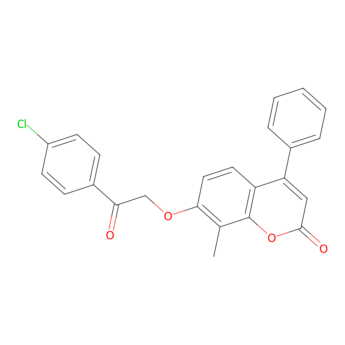 7-[2-(4-chlorophenyl)-2-oxoethoxy]-8-methyl-4-phenyl-2H-chromen-2-one molecular structure, CAS 237424-62-3