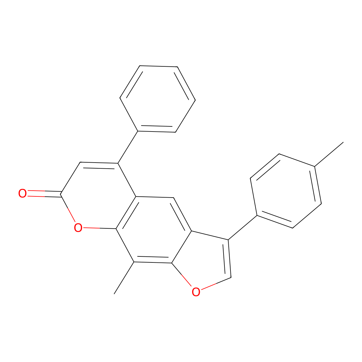 9-methyl-3-(4-methylphenyl)-5-phenyl-7H-furo[3,2-g]chromen-7-one molecular structure, CAS 237424-64-5