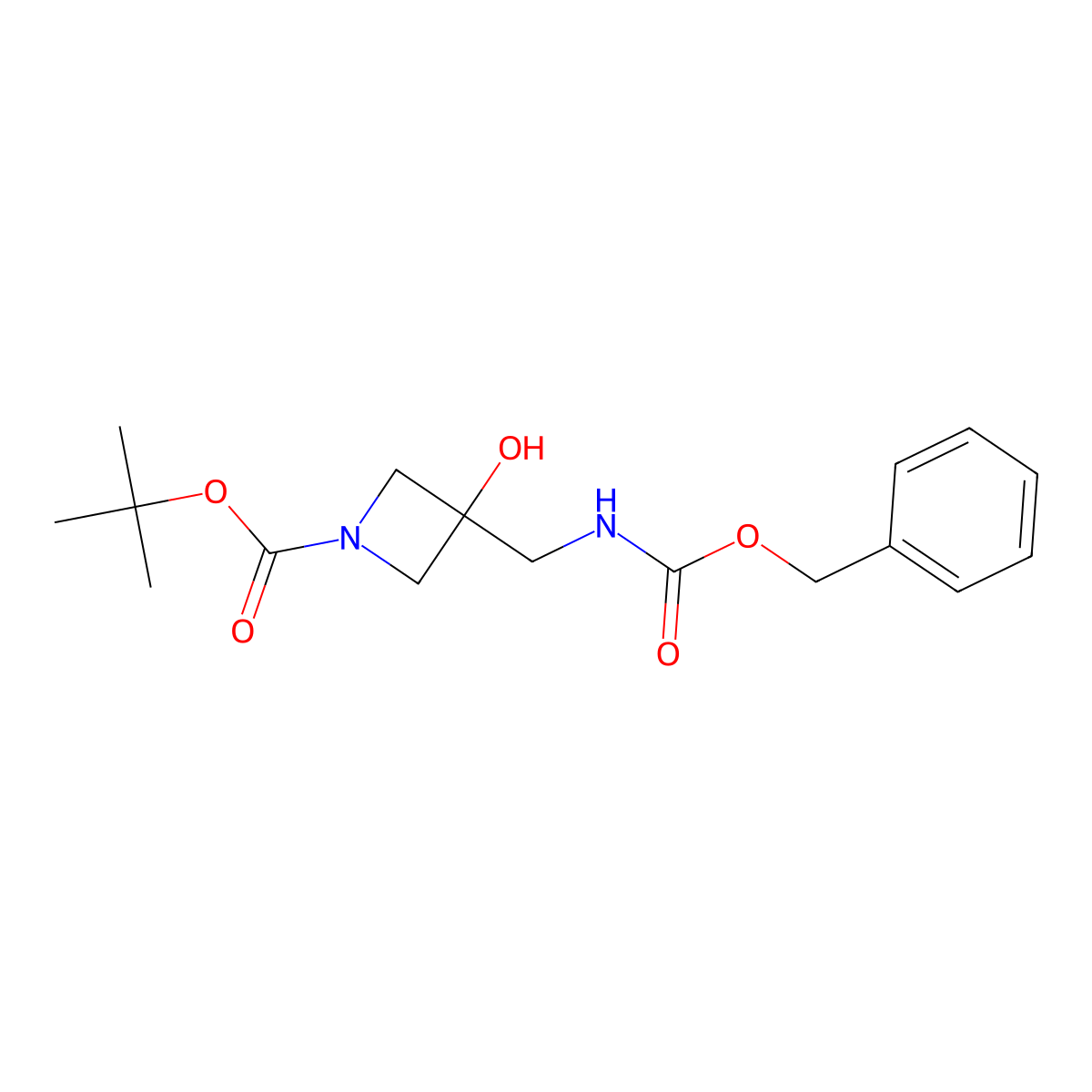 Tert-butyl 3-({[(benzyloxy)carbonyl]amino}methyl)-3-hydroxyazetidine-1-carboxylate molecular structure, CAS 2374262-91-4