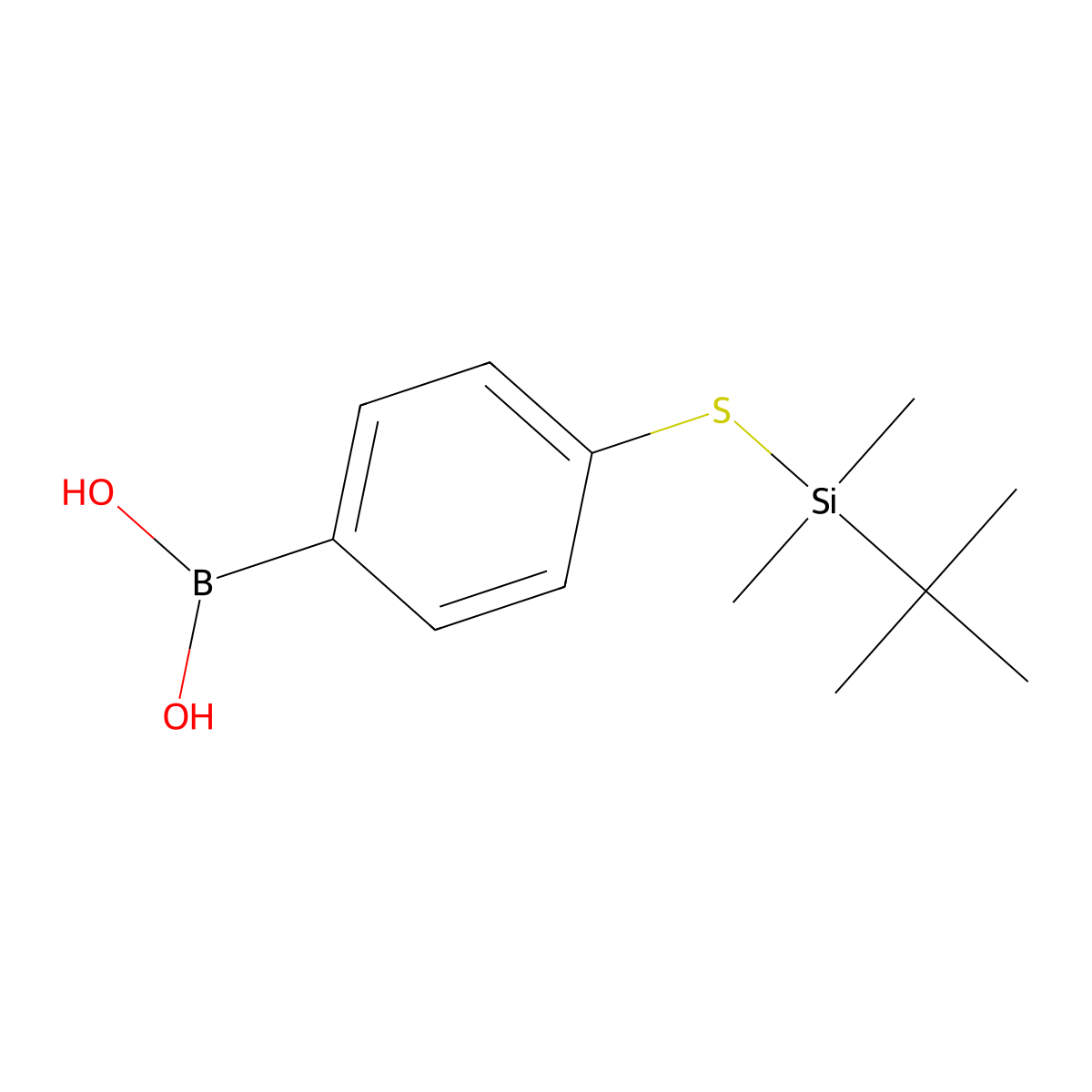 Boronic acid, [4-[[(1,1-dimethylethyl)dimethylsilyl]thio]phenyl]- molecular structure, CAS 237429-34-4