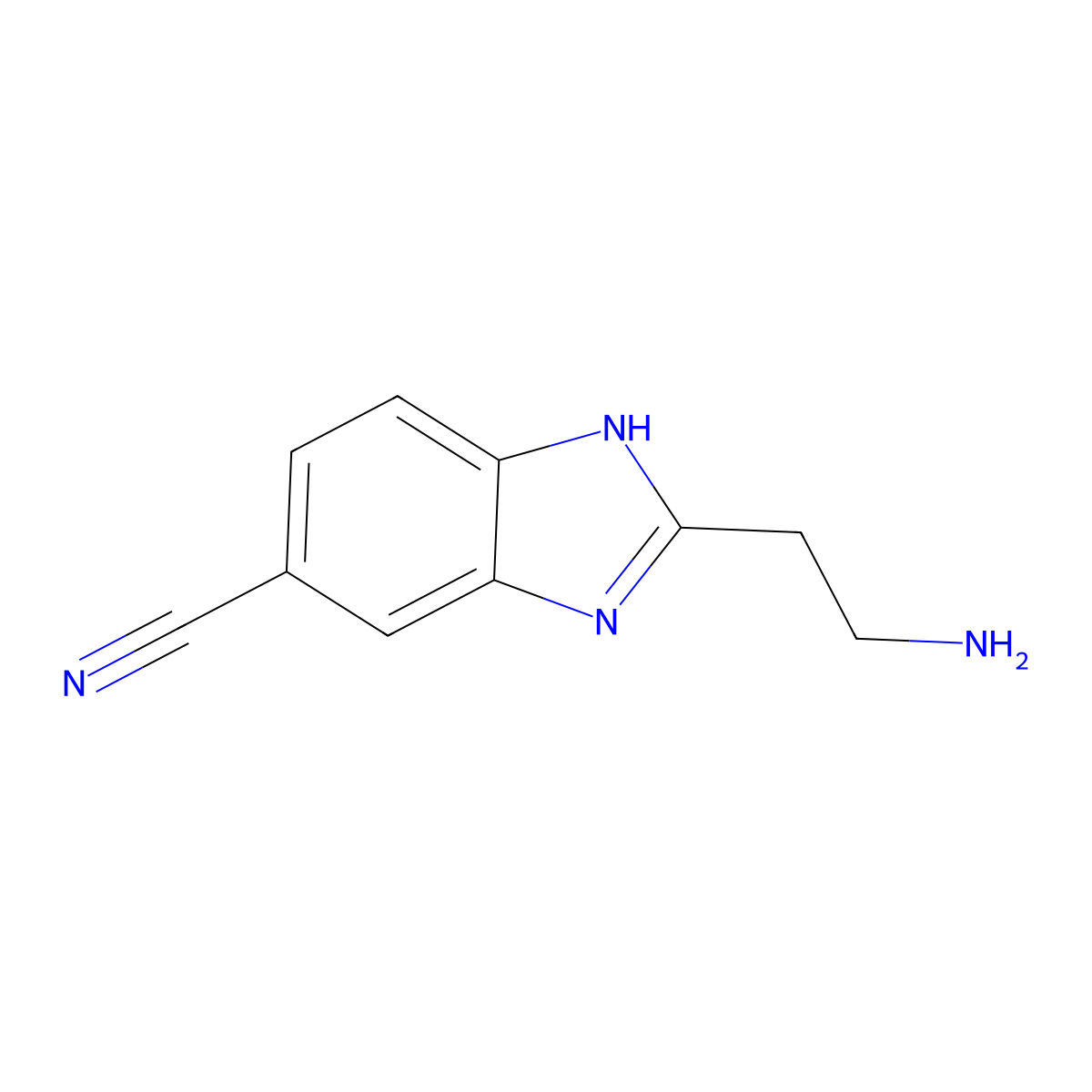 2-(2-aminoethyl)-1H-benzo[d]imidazole-5-carbonitrile molecular structure, CAS 237429-65-1