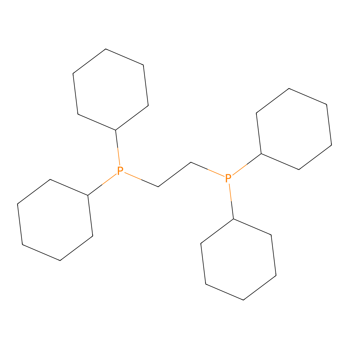 1,2-Bis(dicyclohexylphosphino)ethane molecular structure, CAS 23743-26-2