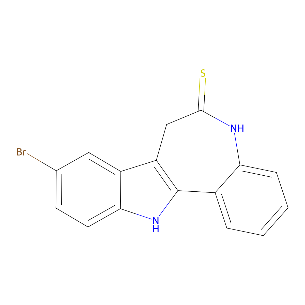 9-bromo-7,12-dihydrobenzo[2,3]azepino[4,5-b]indole-6(5H)-thione molecular structure, CAS 237430-35-2
