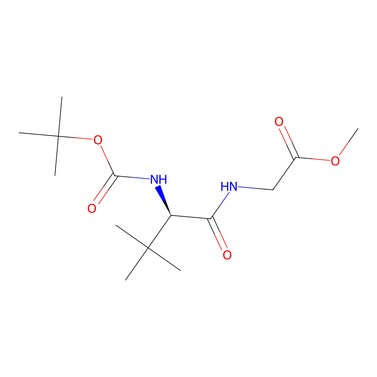 (R)-Methyl 2-(2-((tert-butoxycarbonyl)amino)-3,3-dimethylbutanamido)acetate molecular structure, CAS 2374310-47-9