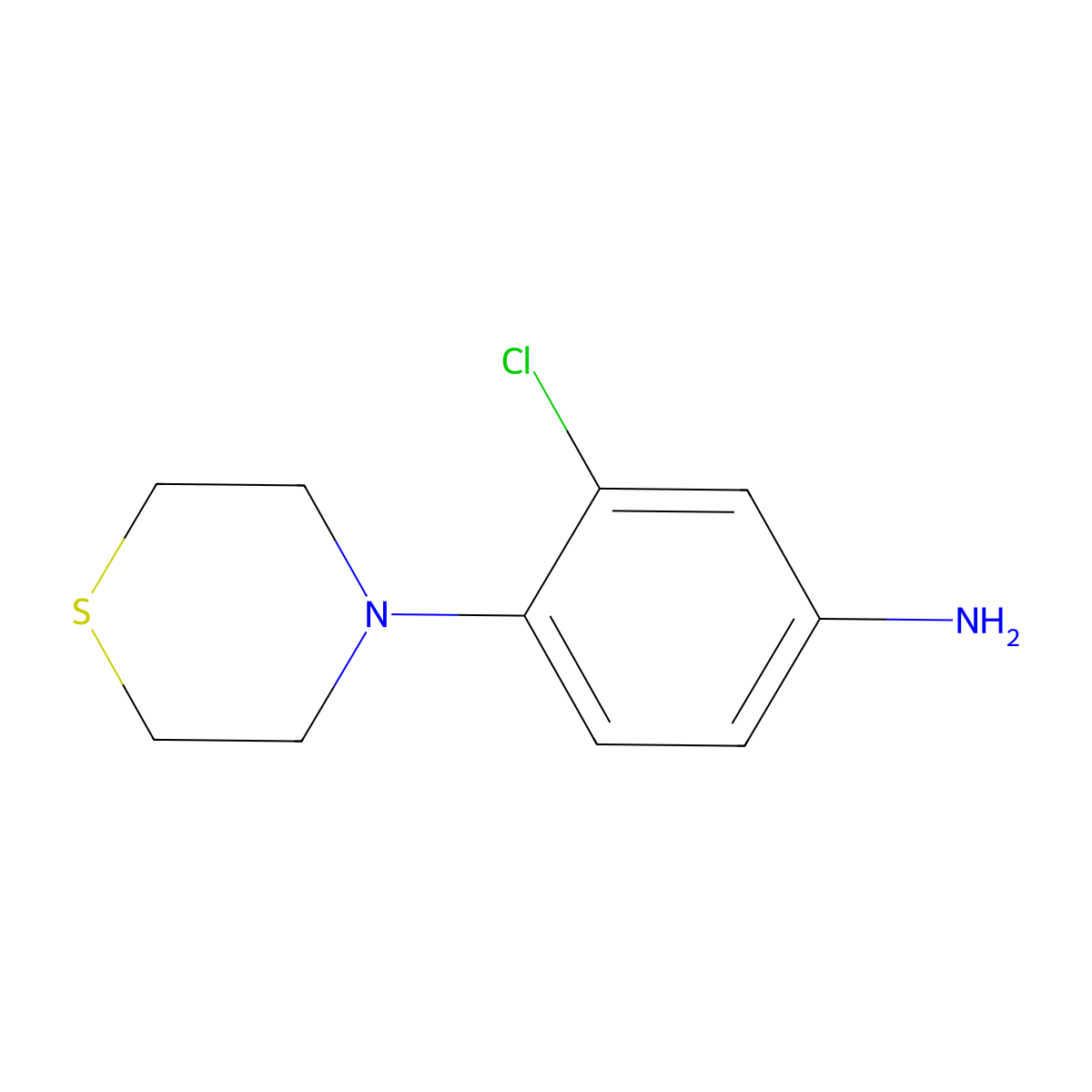 3-Chloro-4-(thiomorpholin-4-yl)aniline molecular structure, CAS 237432-10-9