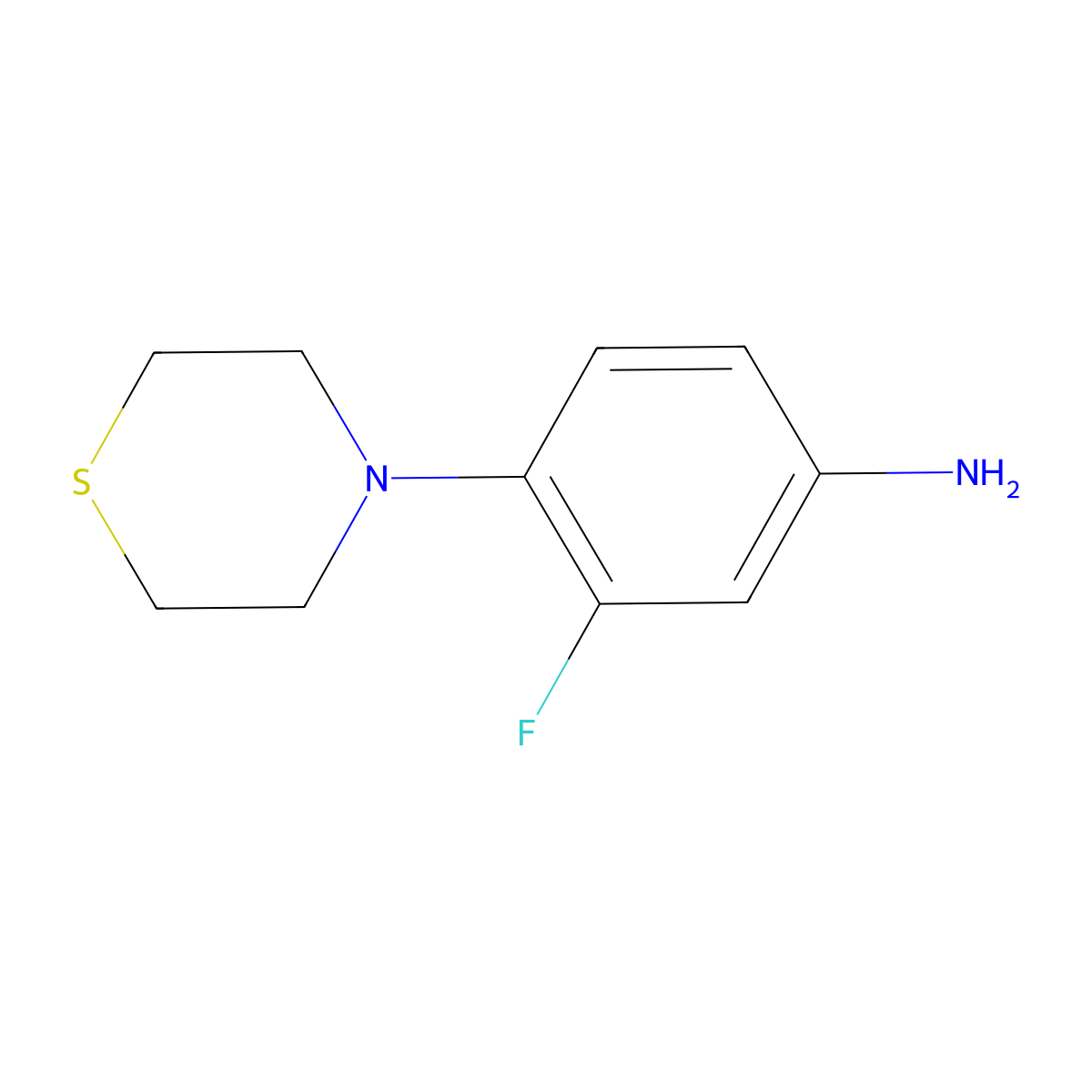 3-Fluoro-4-thiomorpholinoaniline molecular structure, CAS 237432-11-0