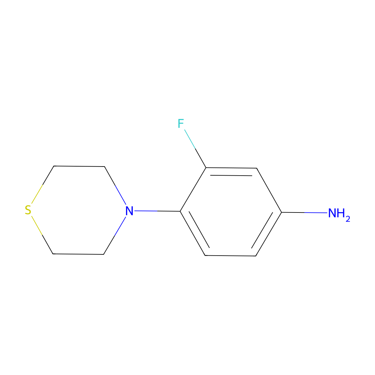 3-Fluoro-4-thiomorpholinoaniline molecular structure, CAS 237432-11-0