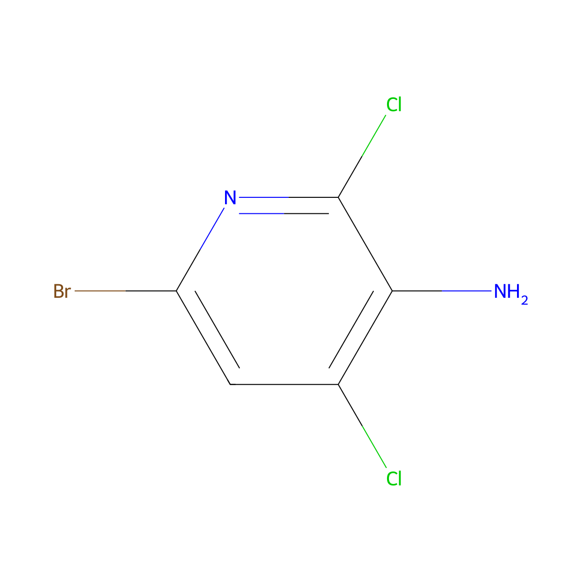 3-Amino-6-bromo-2,4-dichloropyridine molecular structure, CAS 237435-16-4